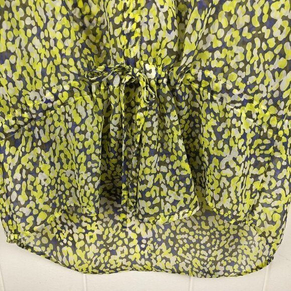 Banana Republic Womens Blouse Sheer V-Neck Draw String at Waist Small - Picture 7 of 11